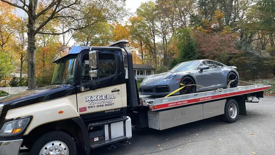 Porsche 911 flatbed towing Bergen County NJ