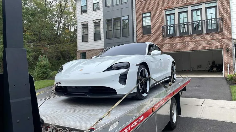 Porsche Taycan EV flatbed towing NJ